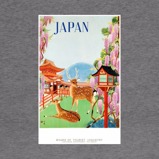 Vintage Travel Poster Japan Fawn by vintagetreasure